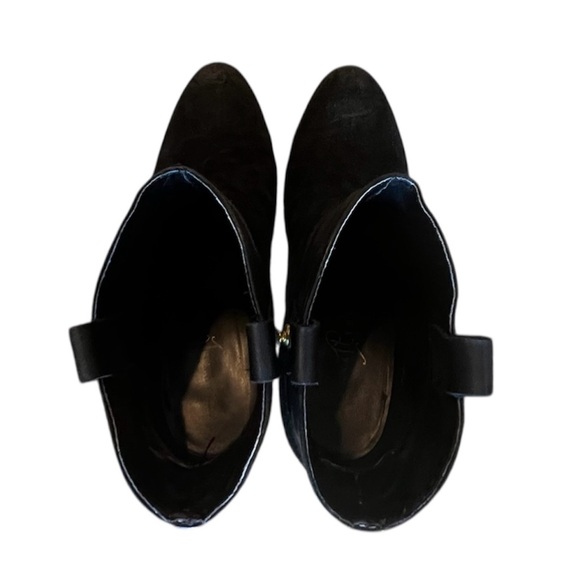 Ivanka Trump Black Leather & Suede Ankle Booties - Picture 5 of 16